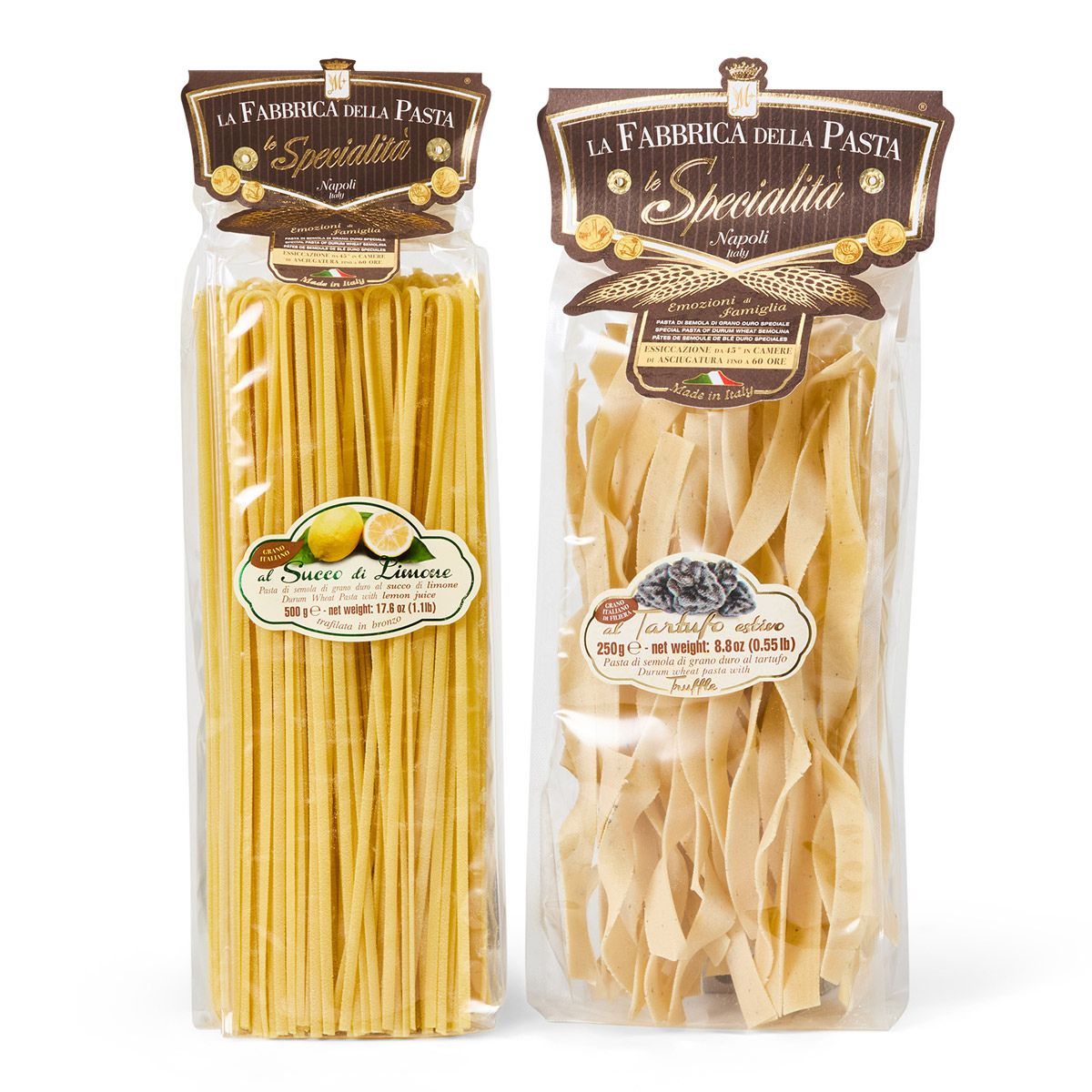 la fabbrica della pasta två olika sorters pasta i påse